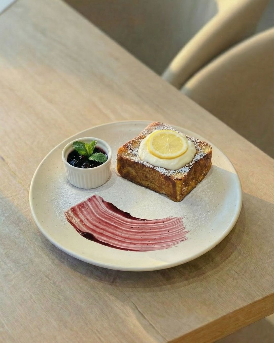 Blueberry French Toast at Nine Foxes Down Cafe Lake City Lahore